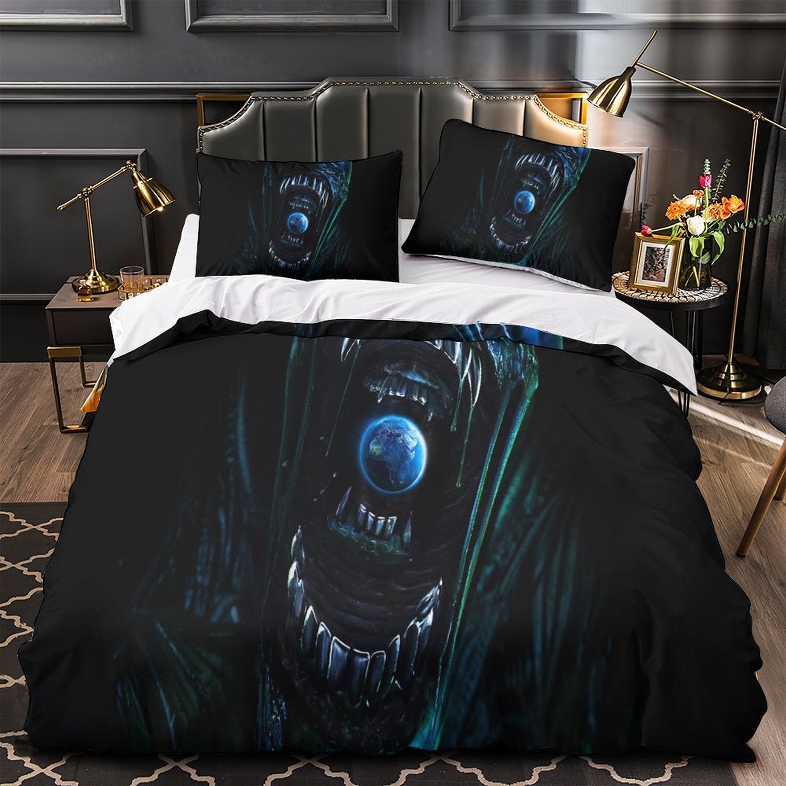 Alien Earth Duvet Cover Pattern Bedding Set Without Filler
