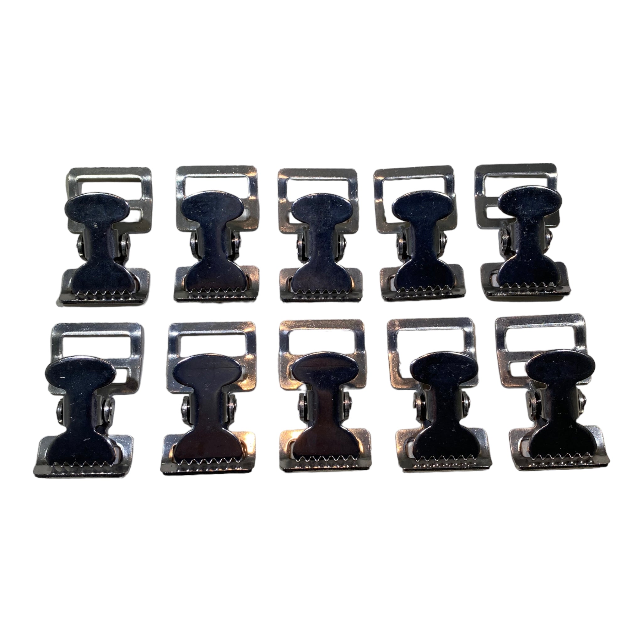 Alligator Buckle Tourniquet Buckle 1" Nickle Plated Clamp | 10 PACK