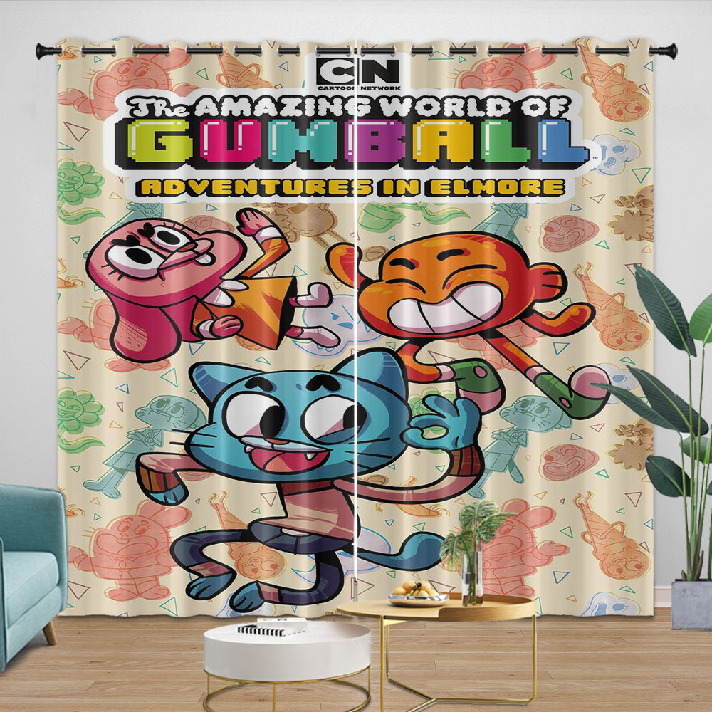 Amazing World of Gumball Curtains Movie Blackout Window Drapes