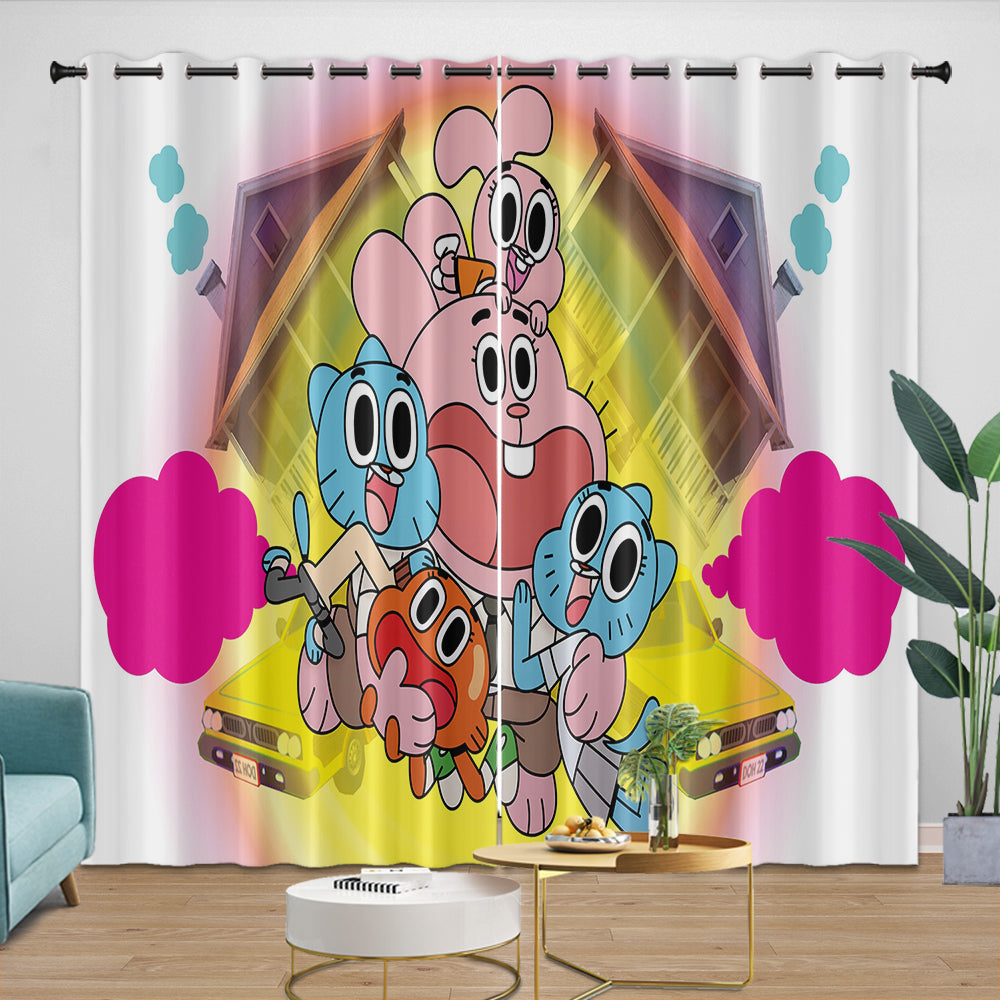 Amazing World of Gumball Curtains Movie Blackout Window Drapes