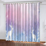 Animal Deer Curtains Pattern Blackout Window Drapes