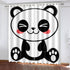 Animal Panda Curtains Pattern Blackout Window Drapes