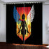 Anime Attack On Titan Pattern Curtains Blackout Window Drapes