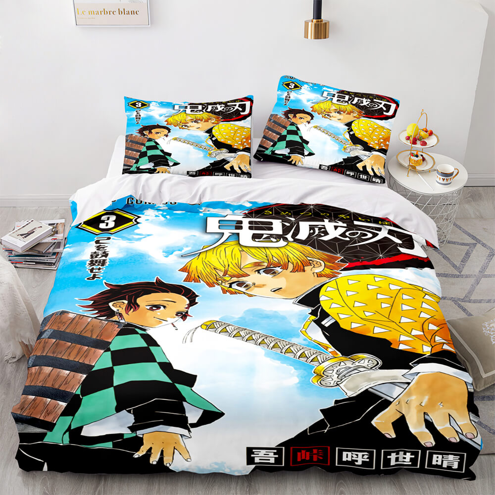 Anime Demon Slayer Cosplay Bedding Set Quilt Cover Without Filler