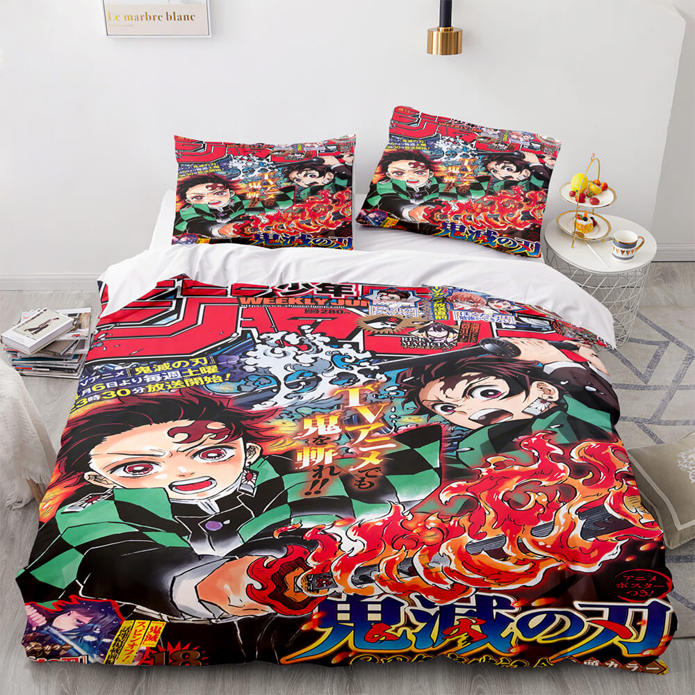 Anime Demon Slayer Cosplay Bedding Set Quilt Cover Without Filler