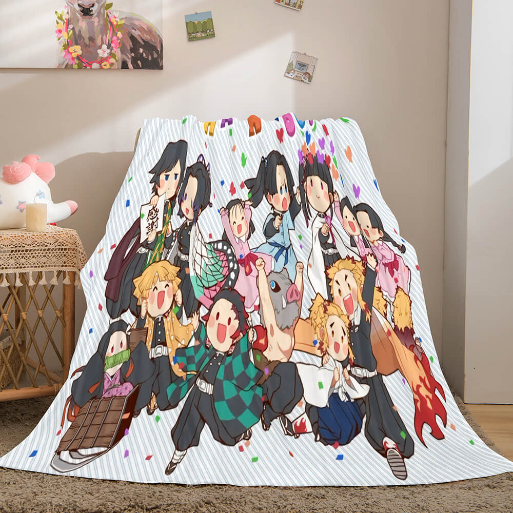 Anime Demon Slayer Flannel Fleece Throw Blanket