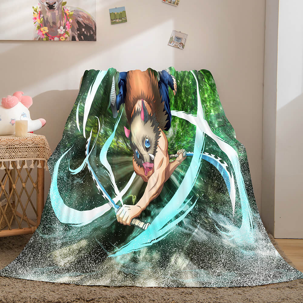 Anime Demon Slayer Flannel Fleece Throw Blanket