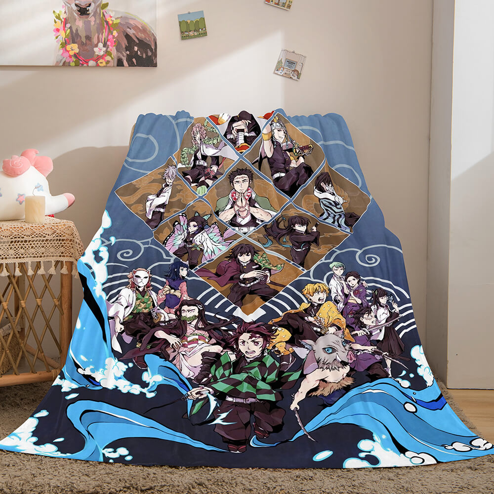 Anime Demon Slayer Flannel Fleece Throw Blanket