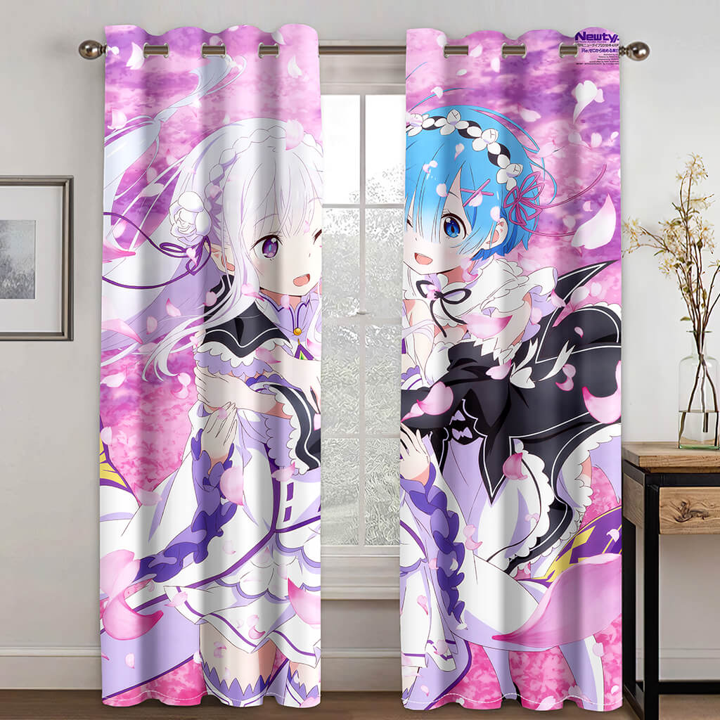 Anime Genshin Impact Curtains Cosplay Blackout Window Treatments Drapes