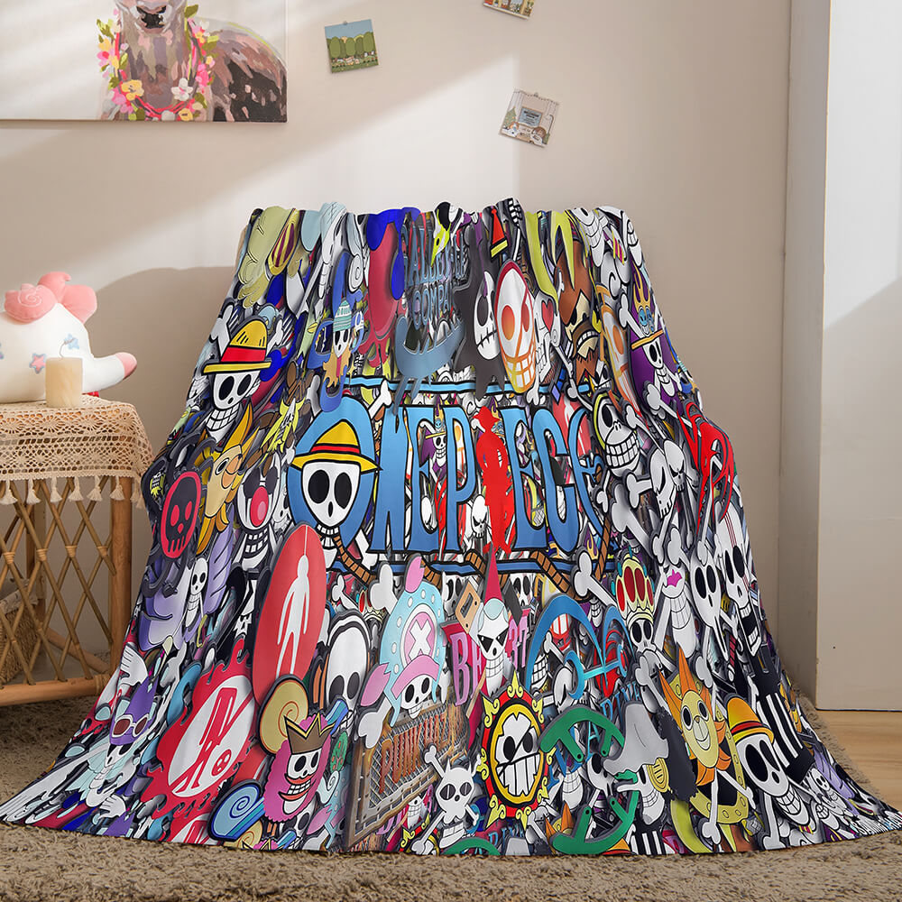 Anime ONE PIECE Cosplay Flannel Blanket Fleece Throw Blanket Sets