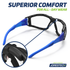Anti-Fog Safety Glasses Convertible to Goggles with Removable Foam Seal, Temples & Headband