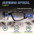 Anti-Fog Safety Glasses Convertible to Goggles with Removable Foam Seal, Temples & Headband