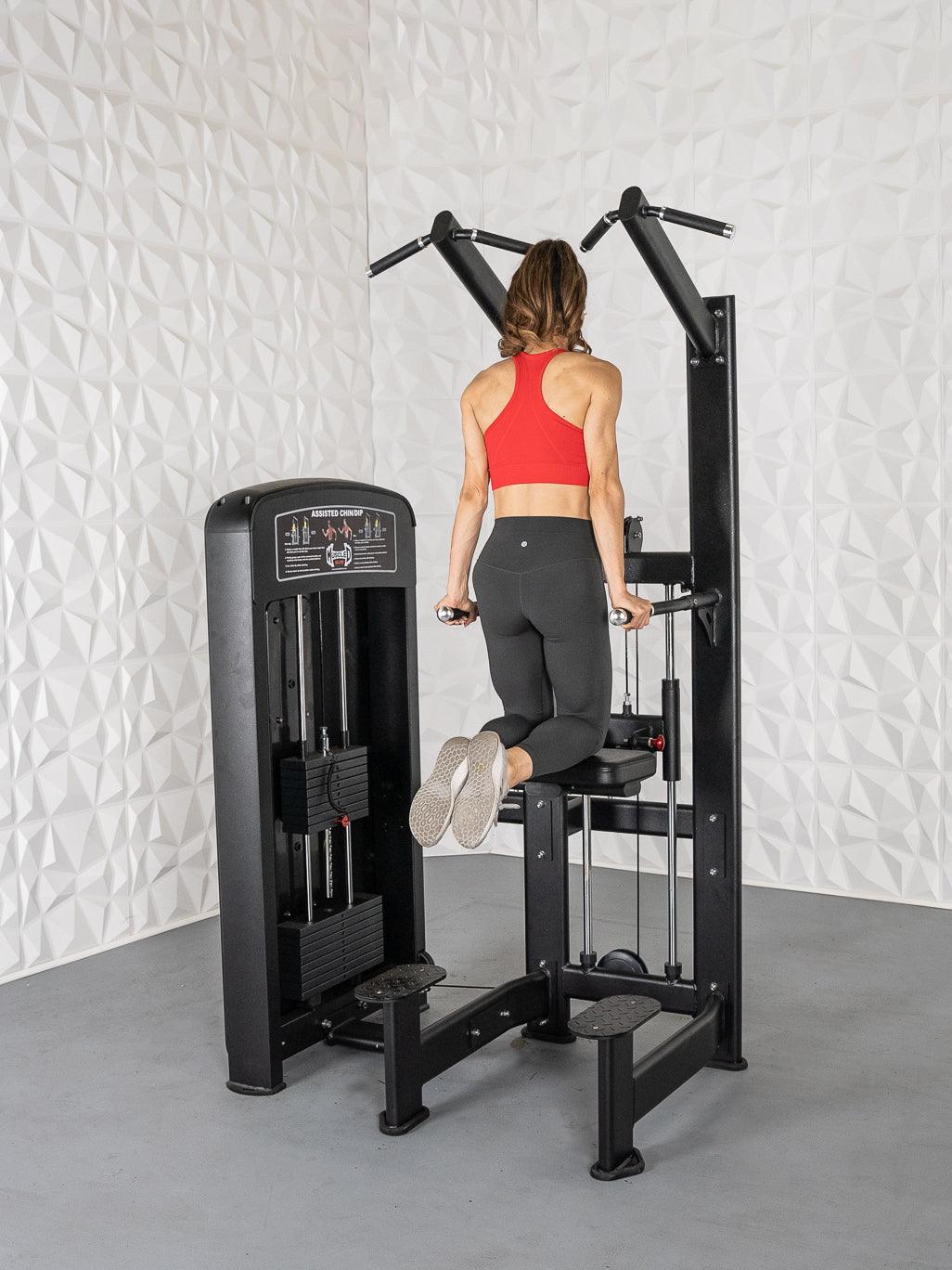 Elite Selectorized Assisted Chin/Dip - Muscle D Fitness - Commercial Grade - Adjustable - Pin Selectorized - Back & Shoulder Combo Machine