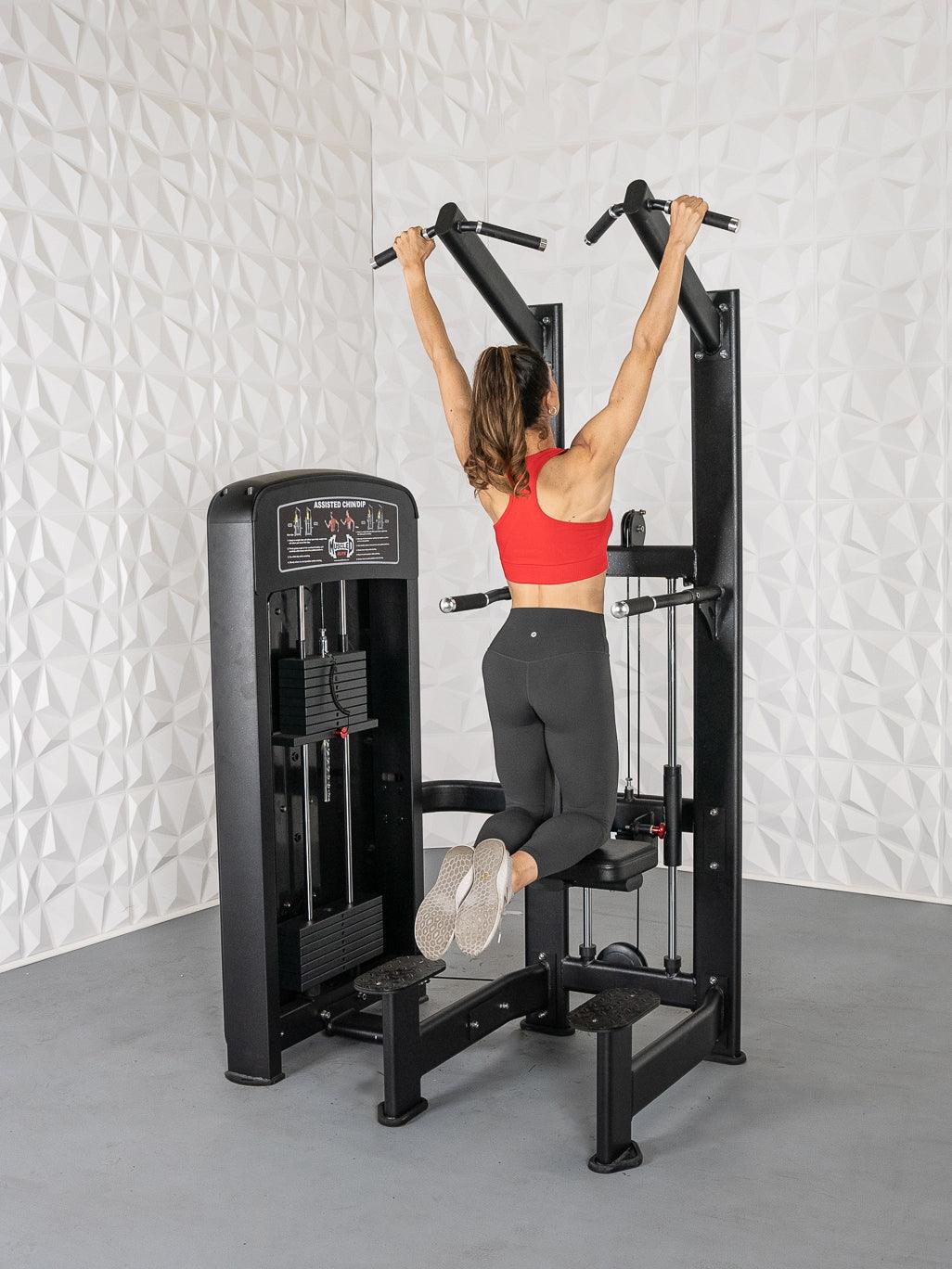 Elite Selectorized Assisted Chin/Dip - Muscle D Fitness - Commercial Grade - Adjustable - Pin Selectorized - Back & Shoulder Combo Machine
