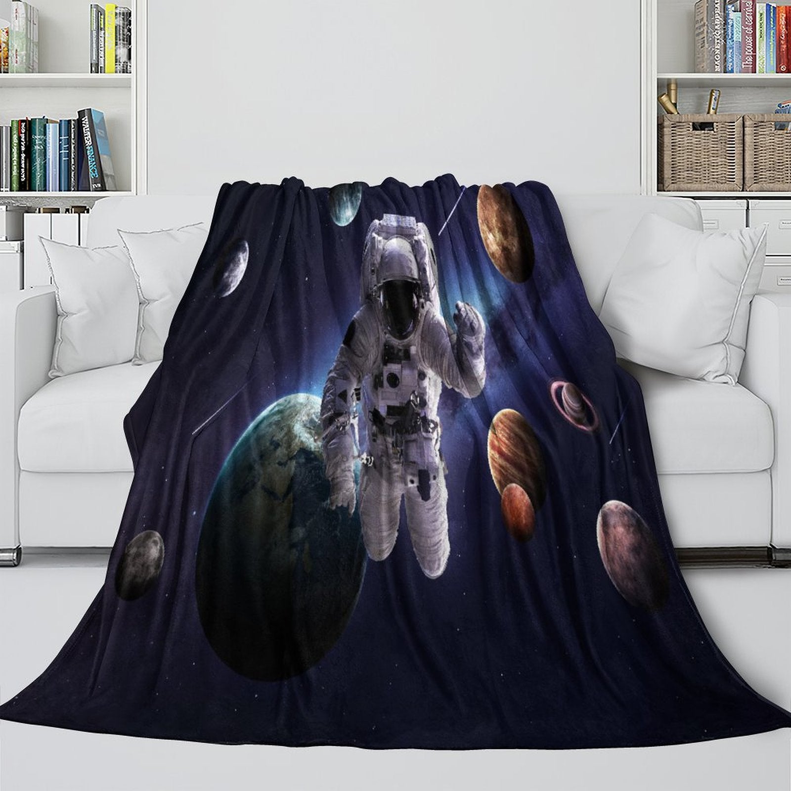 Astronaut Blanket Flannel Kids Room Throw