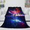 Astronaut Blanket Pattern Flannel Kids Room Throw