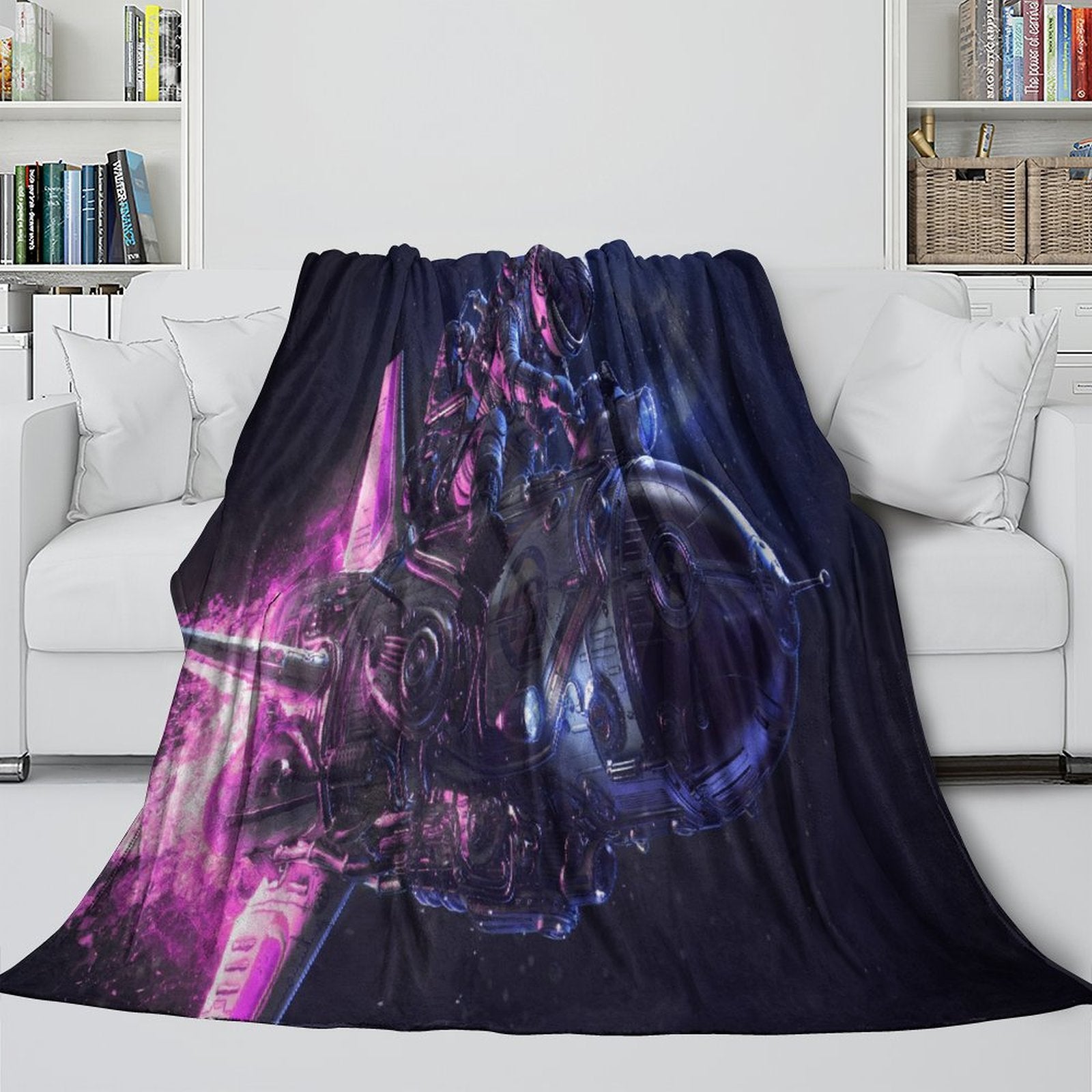 Astronaut Blanket Pattern Flannel Kids Room Throw