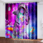 Astronaut Curtains Pattern Blackout Window Drapes