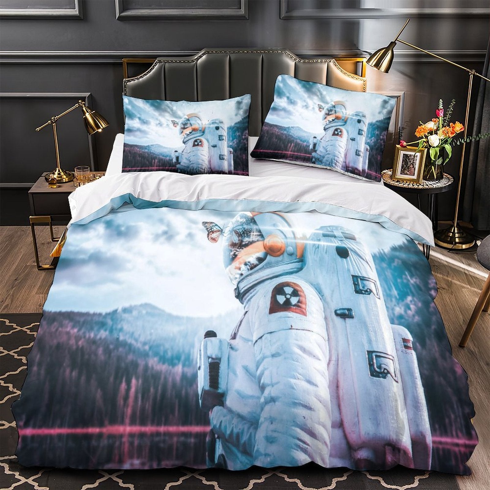 Astronaut Duvet Cover Pattren Bedding Set Without Filler