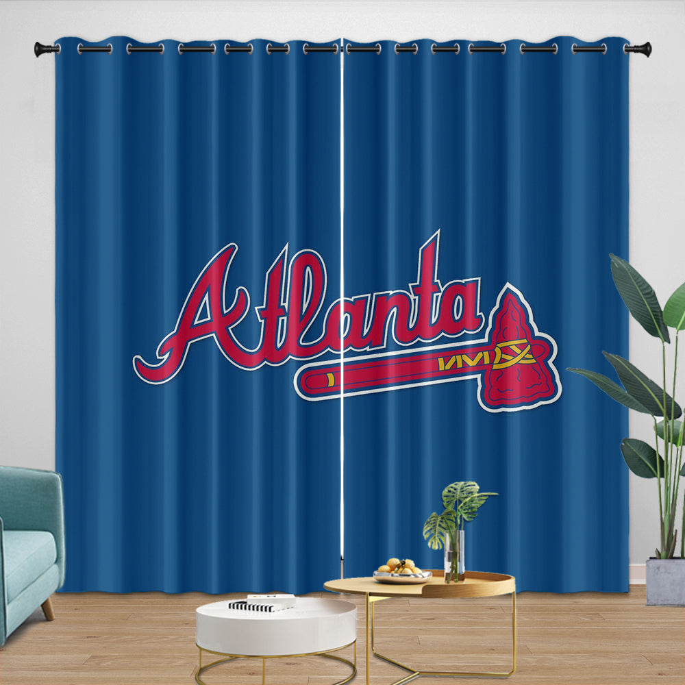 Atlanta Braves Curtains Blackout Window Drapes Room Decoration
