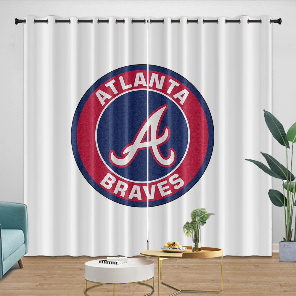 Atlanta Braves Curtains Blackout Window Drapes Room Decoration