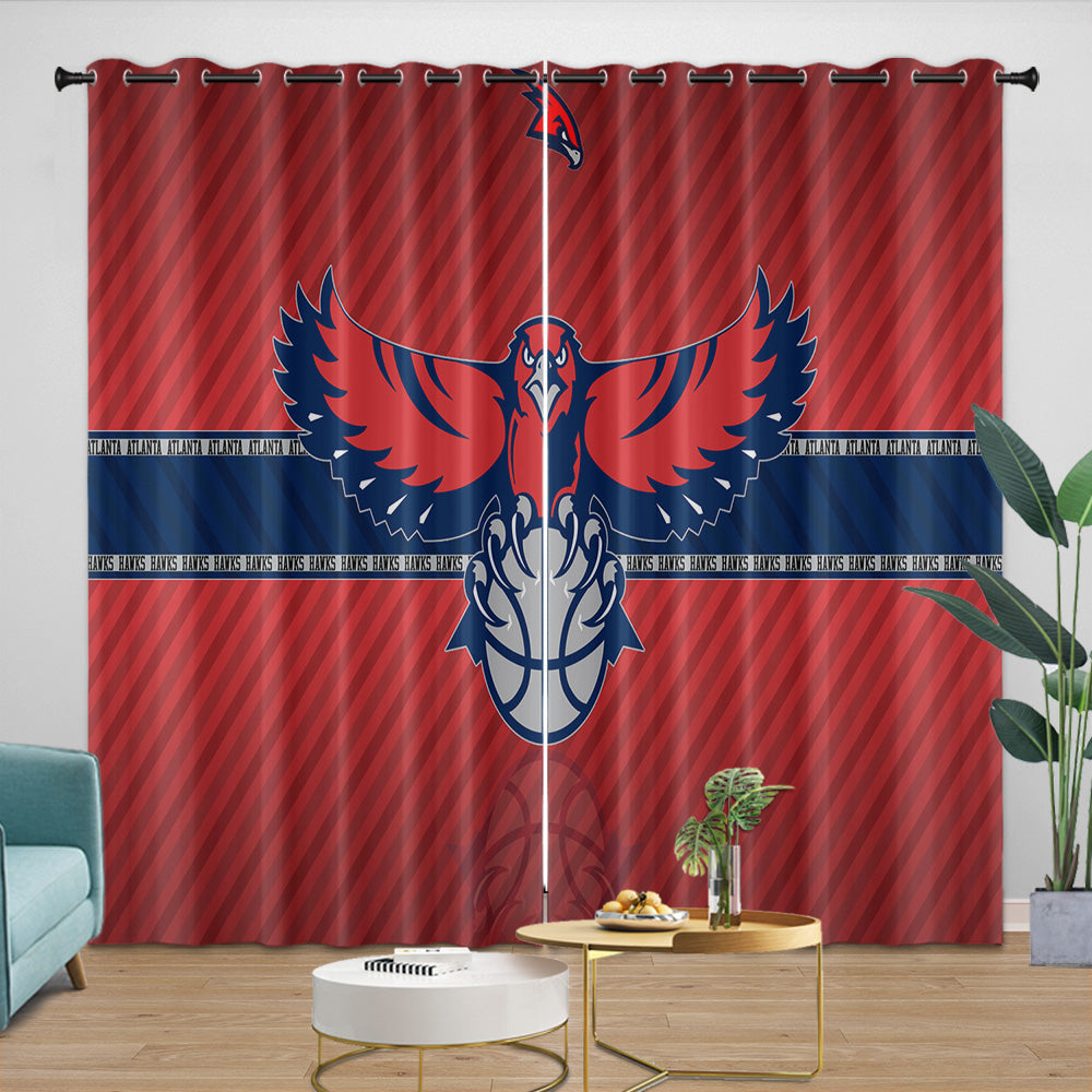 Atlanta Hawks Curtains Blackout Window Drapes Room Decoration