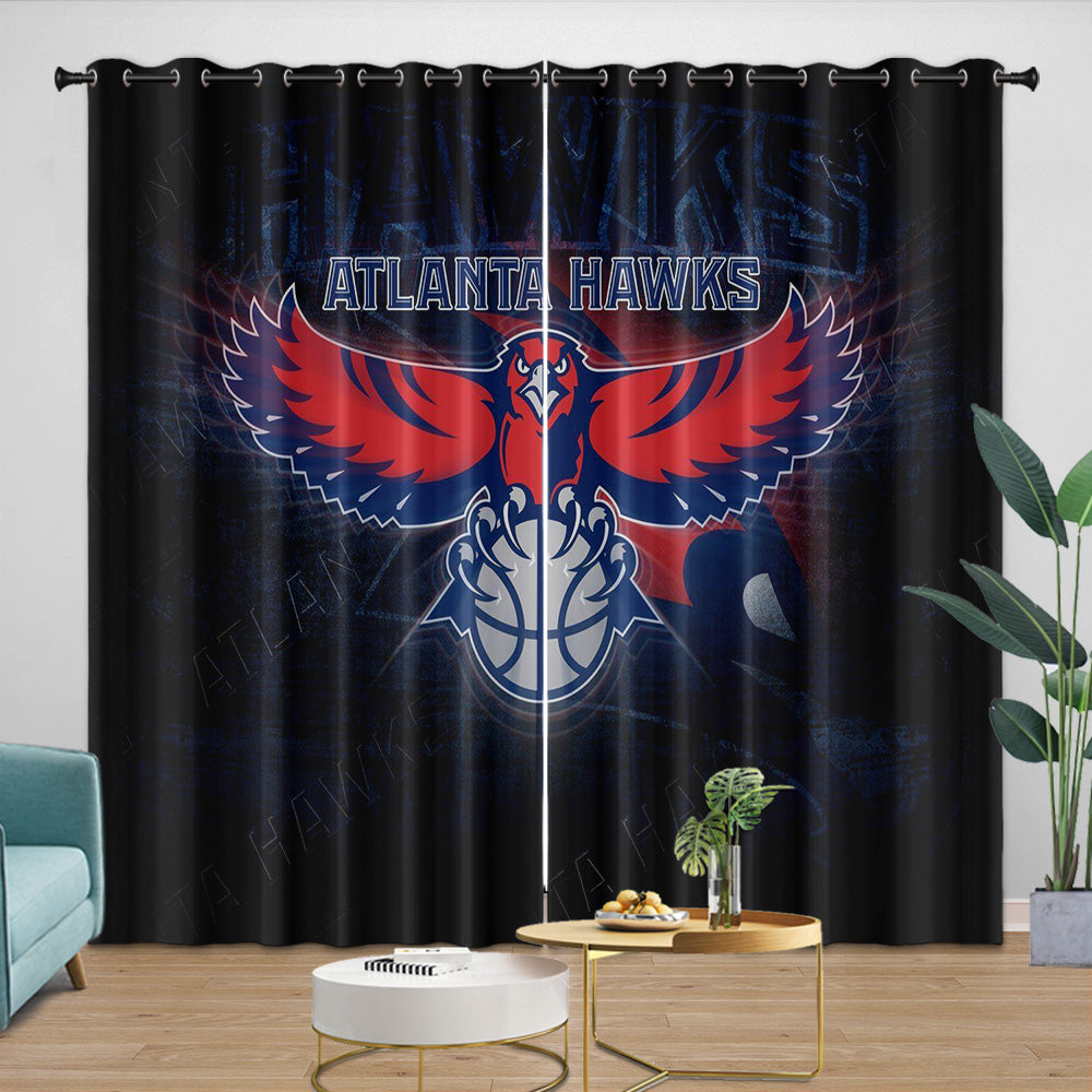 Atlanta Hawks Curtains Blackout Window Drapes Room Decoration