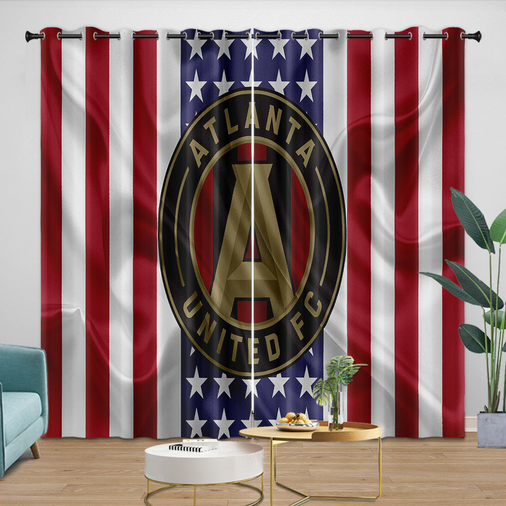 Atlanta United FC Curtains Blackout Window Drapes Room Decoration
