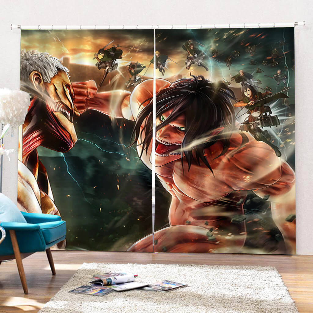 Attack on Titan Curtains Blackout Window Drapes for Room Decoration