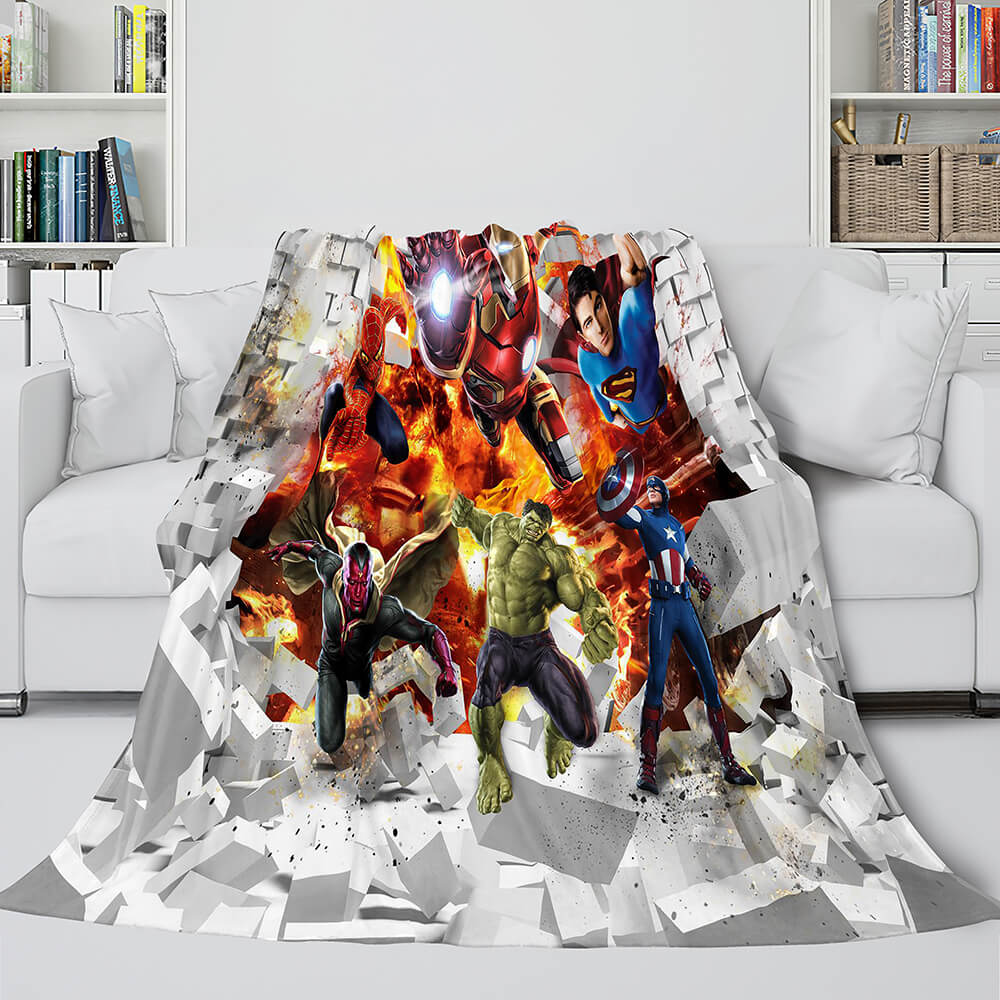 Avengers 4 Flannel Blanket Fleece Throw Cosplay Blanket Wrap Nap Quilt