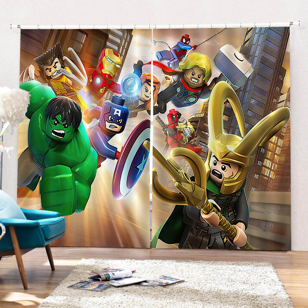 Avengers Curtains Cosplay Blackout Window Drapes for Room Decorations