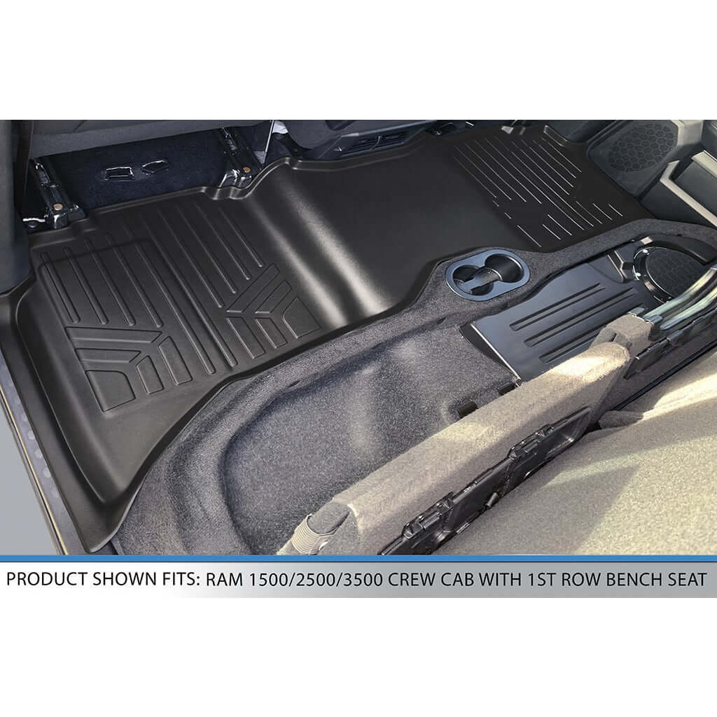 Smart Trim™ Custom Fit Floor Liners For 2012-2022 Ram 1500/2500/3500 Crew (4 Full Size Doors) with 1st Row Bench Seat