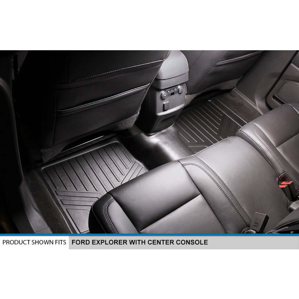 SMARTLINER Custom Fit Floor Liners For 2017-2019 Ford Explorer with 2nd Row Center Console