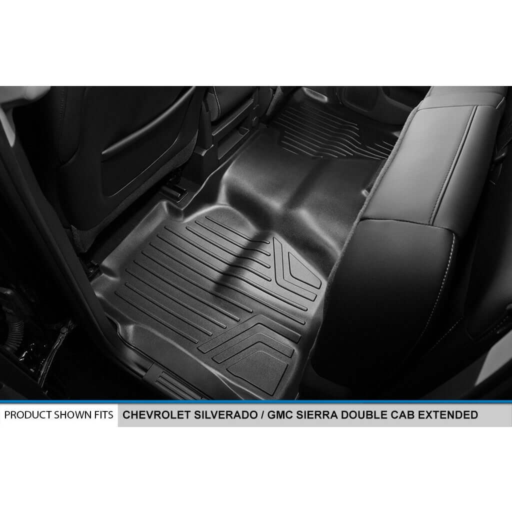 SMARTLINER Custom Fit Floor Liners For Double Cab 2014-2018 Silverado/Sierra 1500 - 2015-2021 2500/3500 HD