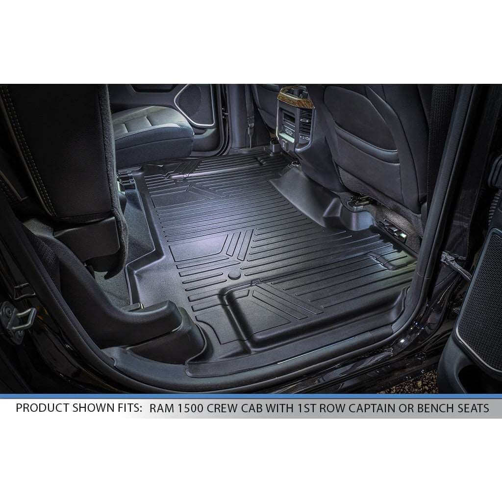 SmartCoverage™ Custom Fit Floor Liners For 2019 - 2024 Ram 1500 Crew Cab Vinyl Flooring without Rear Underseat Storage Box