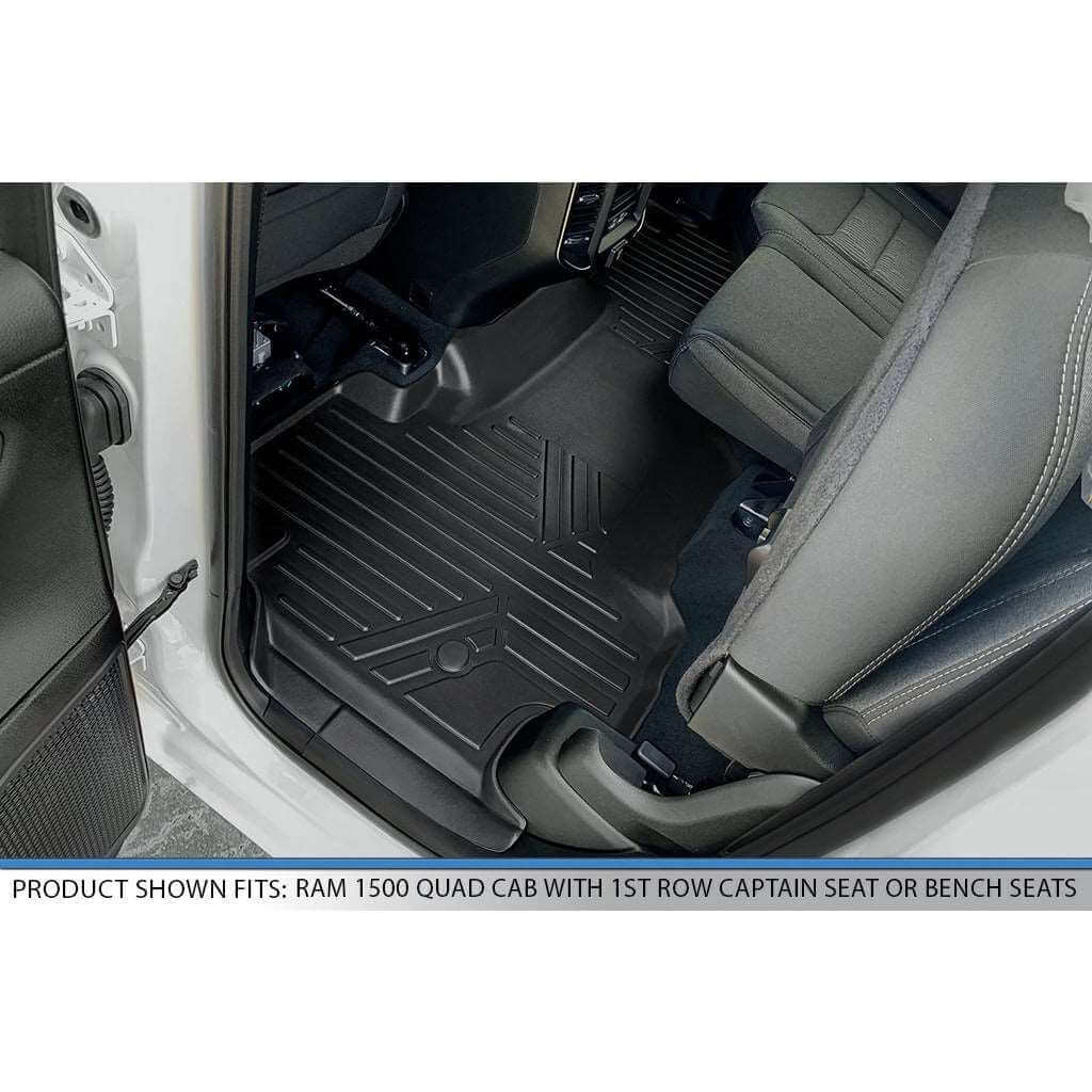 SMARTLINER Custom Fit Floor Liners For 19-21 Ram 1500 Quad Cab Vinyl Floor with 1st Row Bench Seat