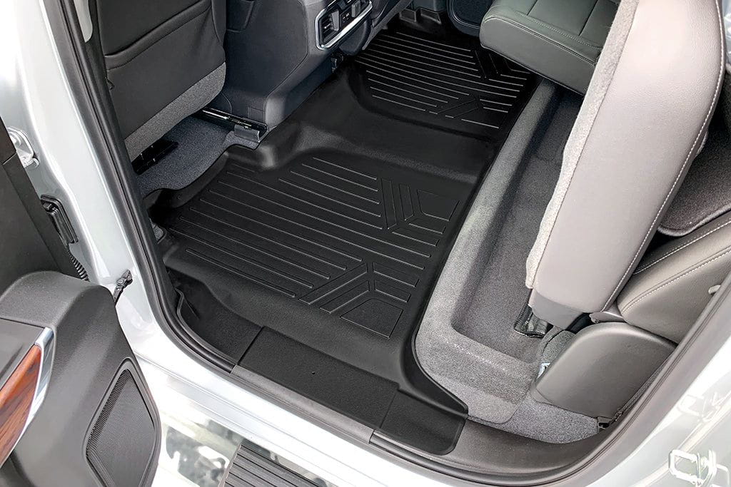 SMARTLINER Custom Fit Floor Liners Compatible With 2020-2025 Chevrolet Silverado 2500 HD | 3500 HD (Crew Cab|Vinyl Flooring|1st Row Bench Seats|Without Over the Hump Coverage|with 2nd Row Underseat Storage)