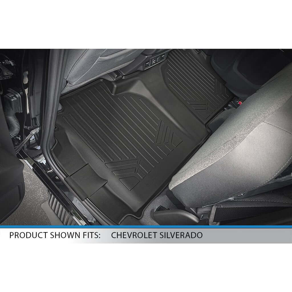 SMARTLINER Custom Fit Floor Liners For 2019-2024 Chevrolet Silverado 1500 Double Cab with Carpet Flooring and 1st Row Bucket Seats (without 2nd Row Under Seat Storage)