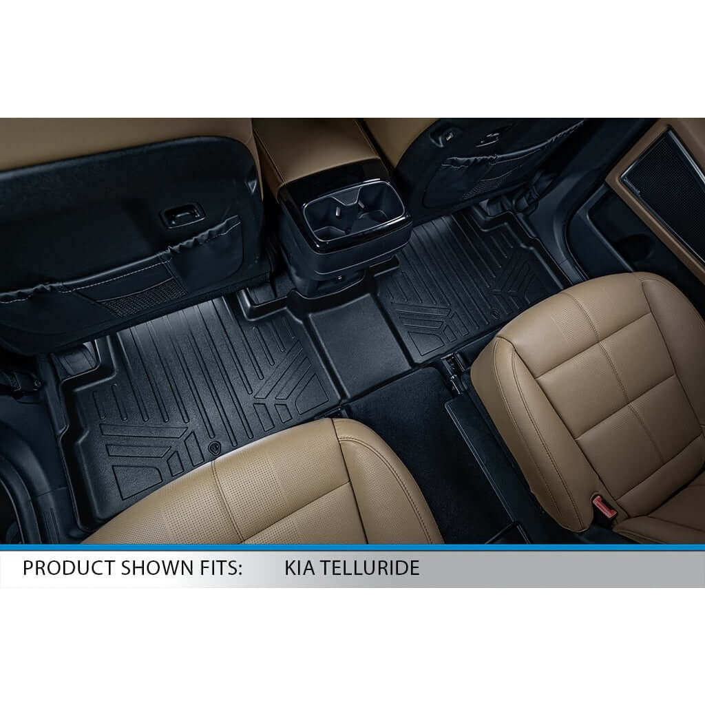 SMARTLINER Custom Fit Floor Liners For 2020-2025 Kia Telluride with 2nd Row Bucket Seats No Center Console and No In Between Coverage