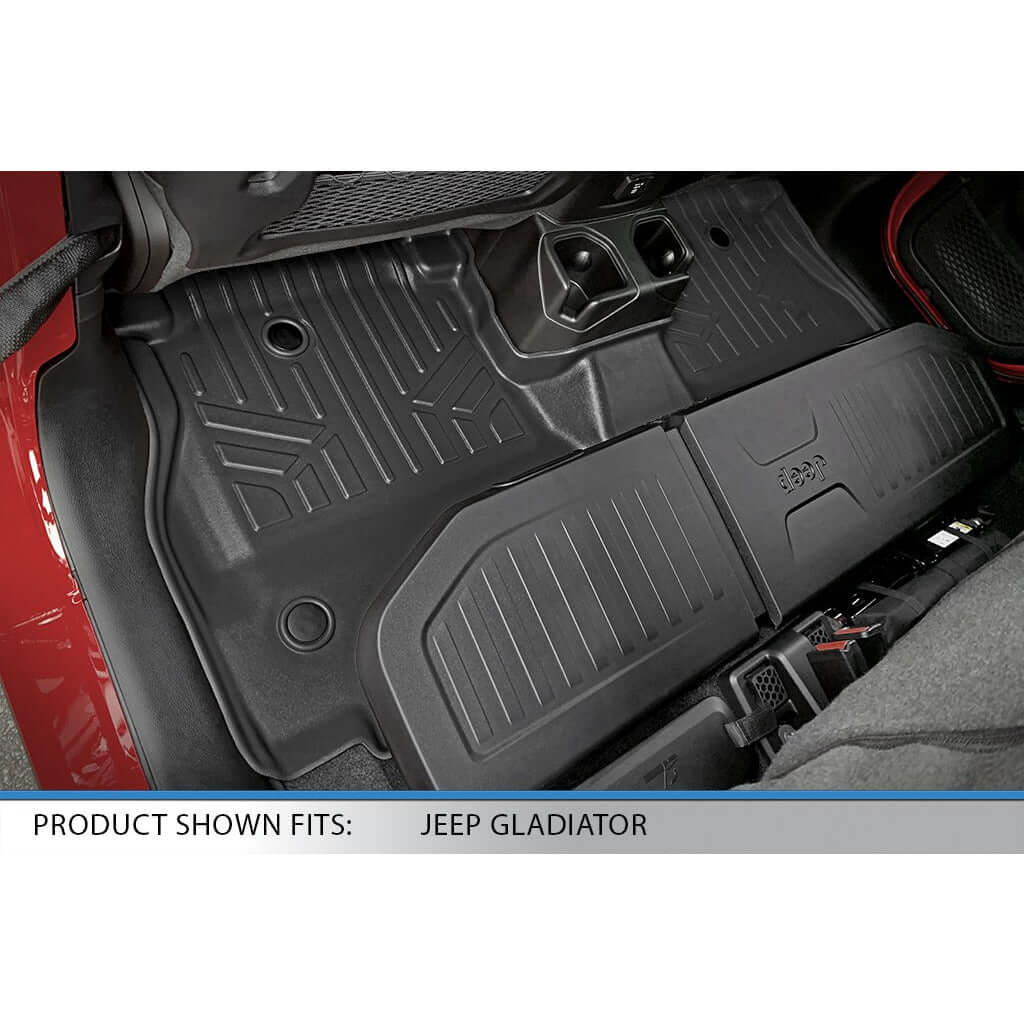 SmartCoverage™ Custom Fit Floor Liners For 2020-2025 Jeep Gladiator with Lockable Rear Underseat Storage