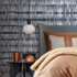Abstract Wallpaper with Irregular Vertical Lines in Navy Blue and White - B087