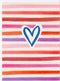 Striped Heart Pop - Greeting Card