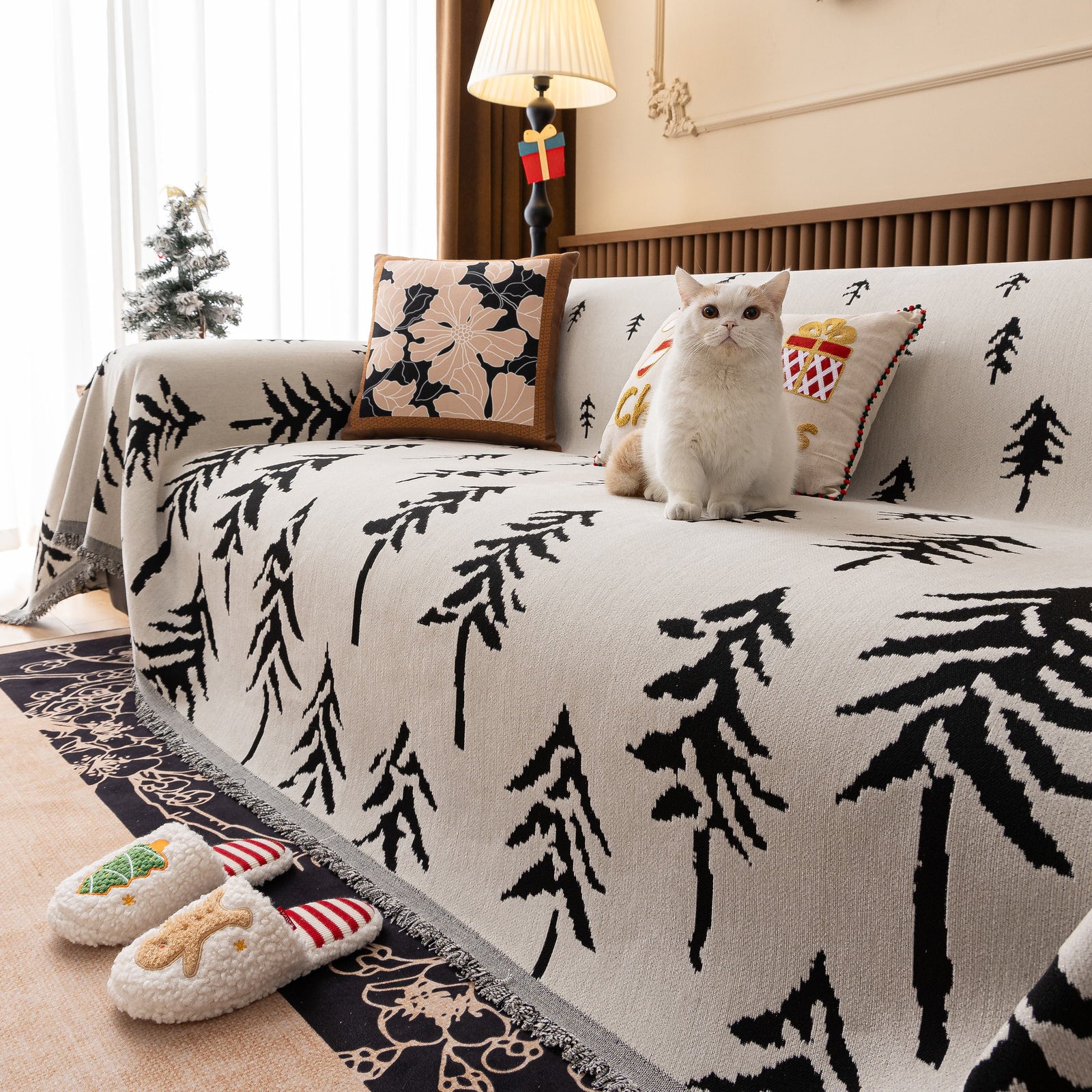 Modern Couch Covers for Couches Large Decorative Throw Blanket with Tassels for Couch