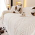 Plush Fleece Sofa Cover with 3D Cable Knit Texture Soft Cozy Warm Sofa Throw Blanket