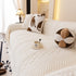 Plush Fleece Sofa Cover with 3D Cable Knit Texture Soft Cozy Warm Sofa Throw Blanket