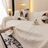 Plush Fleece Sofa Cover with 3D Cable Knit Texture Soft Cozy Warm Sofa Throw Blanket