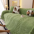 Plush Fleece Sofa Cover with 3D Cable Knit Texture Soft Cozy Warm Sofa Throw Blanket