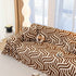Plush Sherpa Sofa Throw Cover for Sectional, Jacquard Wave Throw Furniture Protector