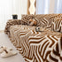 Plush Sherpa Sofa Throw Cover for Sectional, Jacquard Wave Throw Furniture Protector