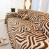 Plush Sherpa Sofa Throw Cover for Sectional, Jacquard Wave Throw Furniture Protector